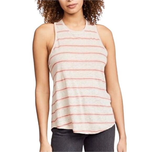 Nwt Joie Rayson Stripe Linen Tank Top Flax Size S - Picture 1 of 8